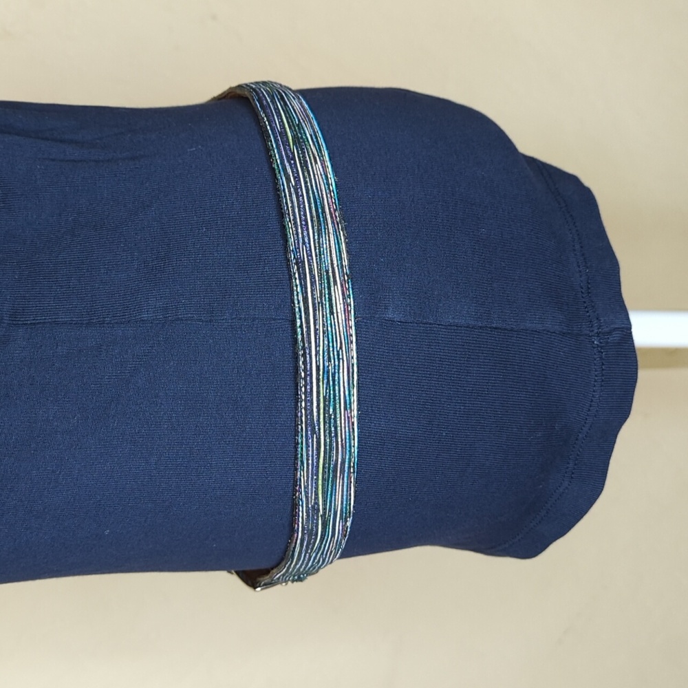 Vintage Badolato Striped Italian Leather Statement Belt Size 34-36 - Picture 2 of 7